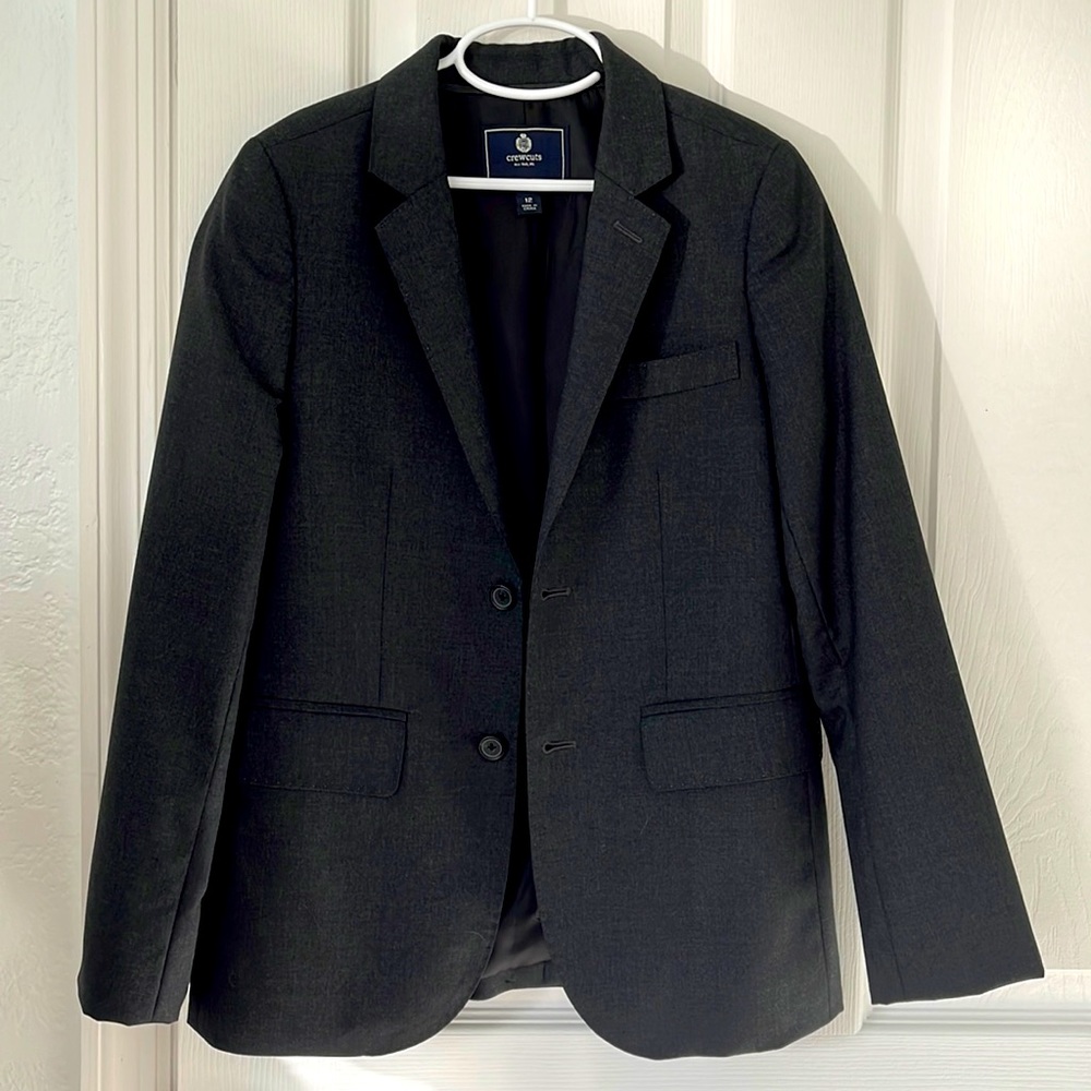 J. Crew Boys Crewcuts Ludlow blazer jacket charcoal grey Size 12